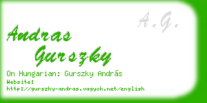 andras gurszky business card
